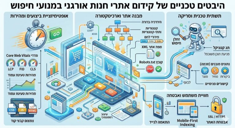 היבטים טכניים של קידום אתרי חנות באורגני במנועי חיפוש
